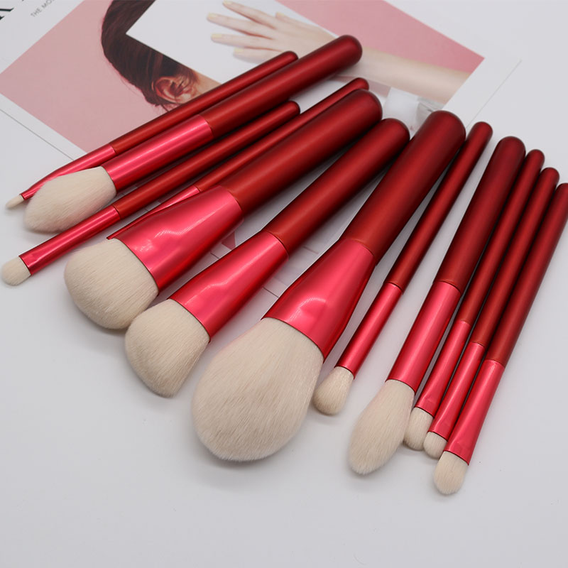 Pinceles de maquillaje de pelo sintético, brocha para base de maquillaje, brocha para sombra de ojos, 12 uds.